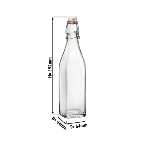 (12 pièces) Bouteille en verre Bormioli Rocco - DUBLIN - avec fermeture à étrier - 250 ml