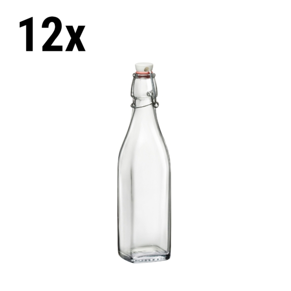 (12 pièces) Bouteille en verre Bormioli Rocco - DUBLIN - avec fermeture à étrier - 250 ml