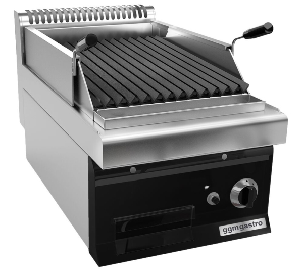 Grill à gaz en pierre de lave - 7 kW - Grille inclinable