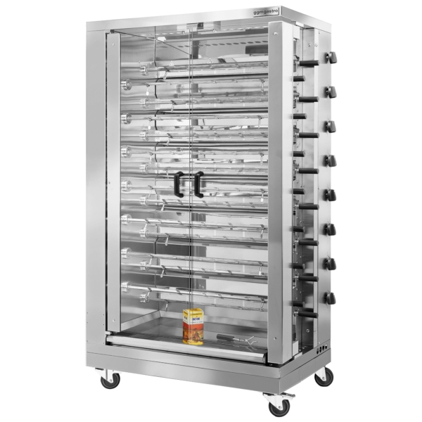 Grill de poulet à gaz - 47,2kW - avec 15 brochettes pour jusqu'à 90 poulets