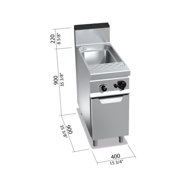 Cuiseur de pâtes à gaz - 40 litres - 12 kW