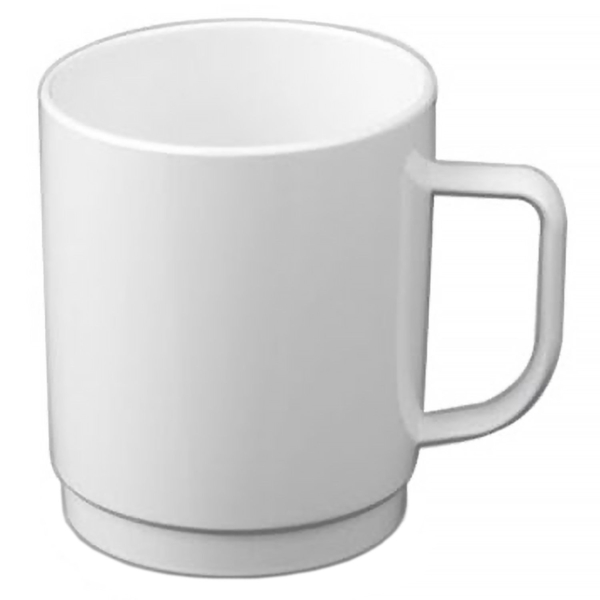 (50 pièces) Tasse à thé/café en polycarbonate, blanc - 250 ml