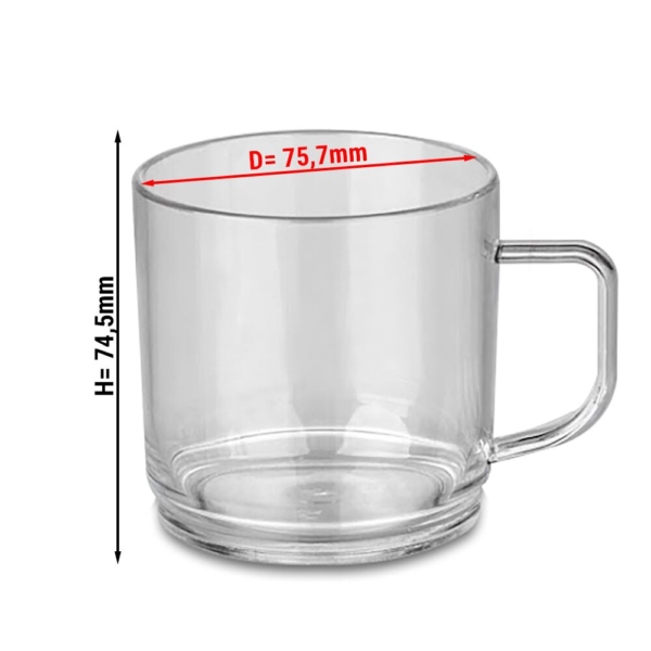 (50 pièces) Tasse à thé/café en polycarbonate, transparente - 200 ml