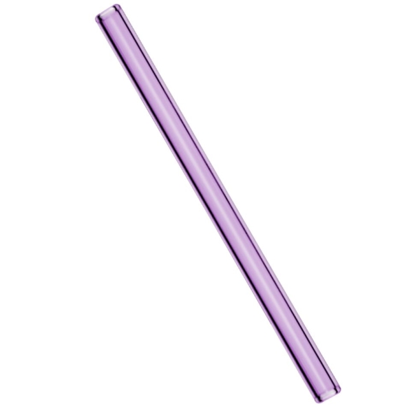 (6 pièces) Paille en verre - droite - 200mm - multicolore - brosse de nettoyage en nylon incluse