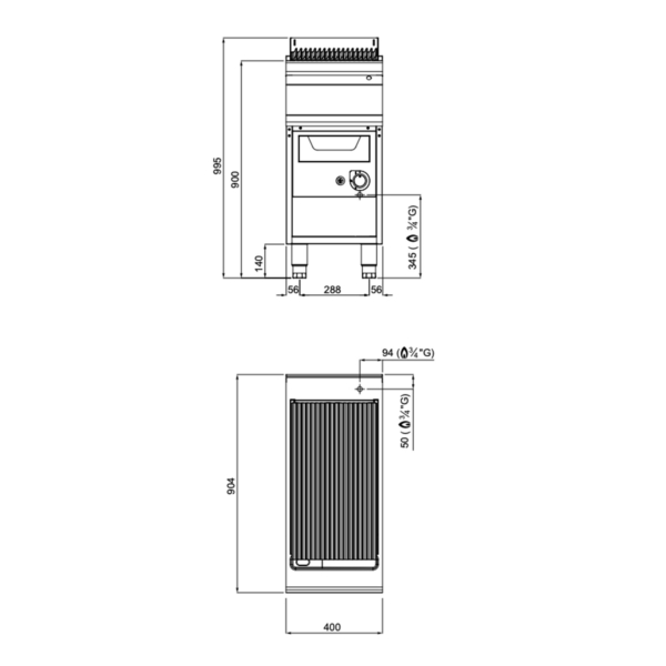 Grill à gaz à eau - 12 kW