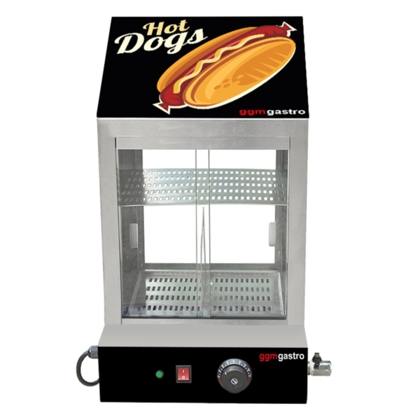 Vapeur pour hot-dogs / Vitrine de maintien au chaud pour saucisses - 1,2 kW