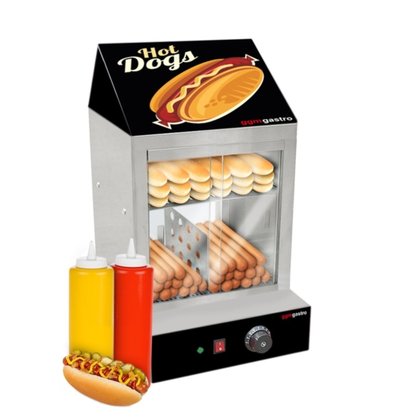 Vapeur pour hot-dogs / Vitrine de maintien au chaud pour saucisses - 1,2 kW