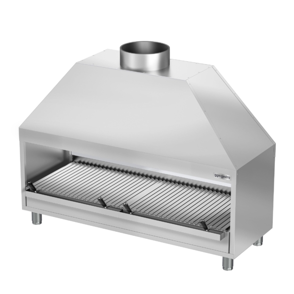 Grill en acier inoxydable au charbon de bois - 2,0 m