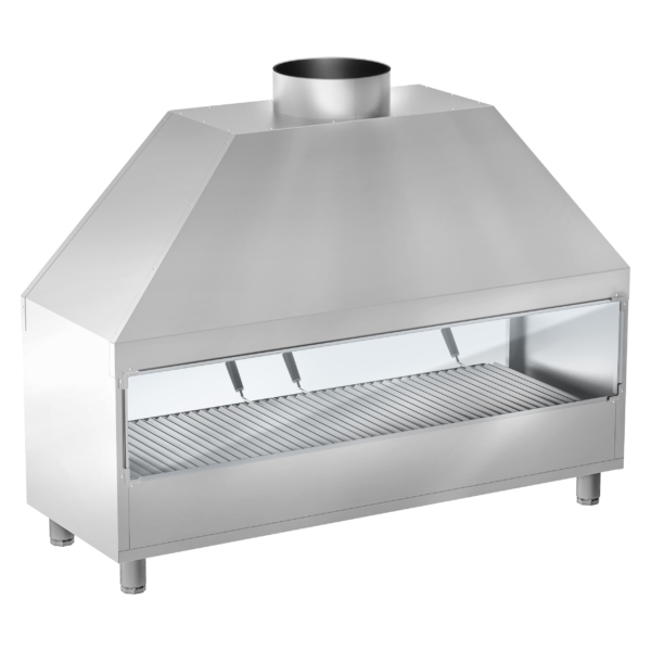 Grill en acier inoxydable au charbon de bois - 2,0 m