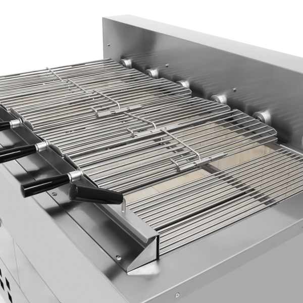 Grill au charbon de bois/grilleur de poulet - 1400mm - avec 6 brochettes