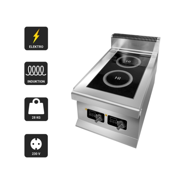 Table de cuisson à induction - 6 kW - 2 foyers