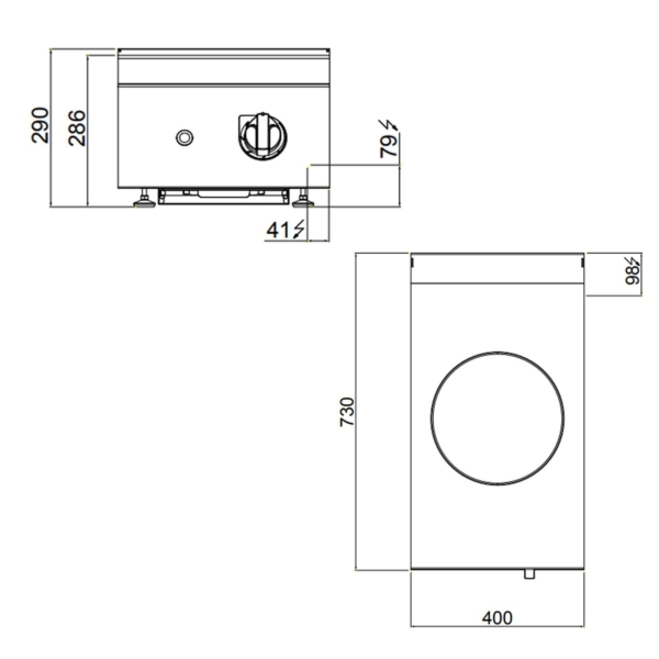 Wok à induction - 3,5 kW - 1 zone de cuisson - Ø 300 mm