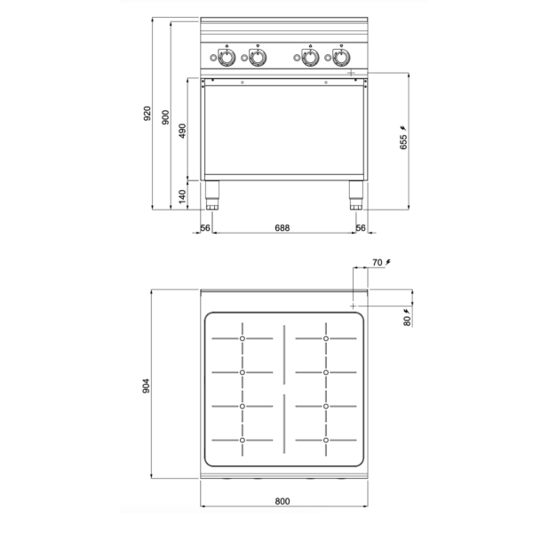 Plaque de cuisson à induction - 28 kW