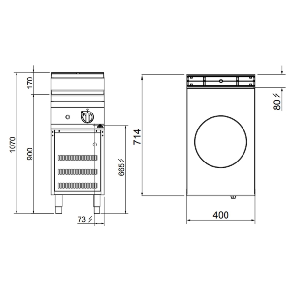 Wok à induction - 3,5 kW