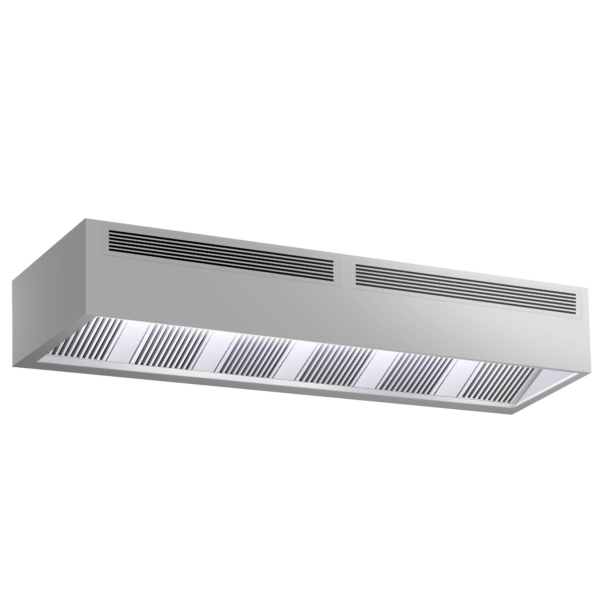 Hotte à induction en caisson - 3,6m - avec filtre & lampe LED