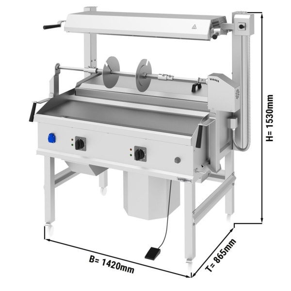 Machine à kebab Cag - 14kW - Horizontal - Sur pied