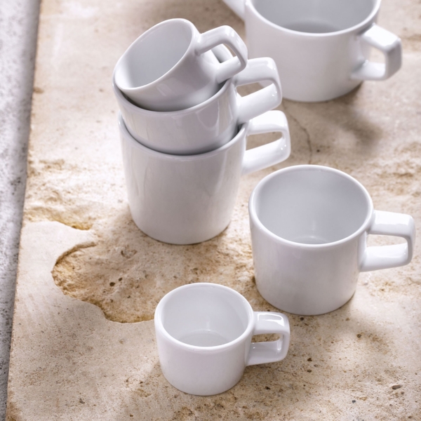 (6 pièces) WHITE DELIGHT - Tasse à café - 250ml - Blanc