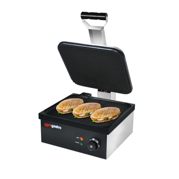 Grill de contact - 2,2 kW - Rainuré en haut et en bas - Surface de cuisson : 350x330mm