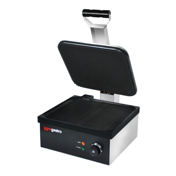 Grill de contact - 2,2 kW - Rainuré en haut et en bas - Surface de cuisson : 350x330mm