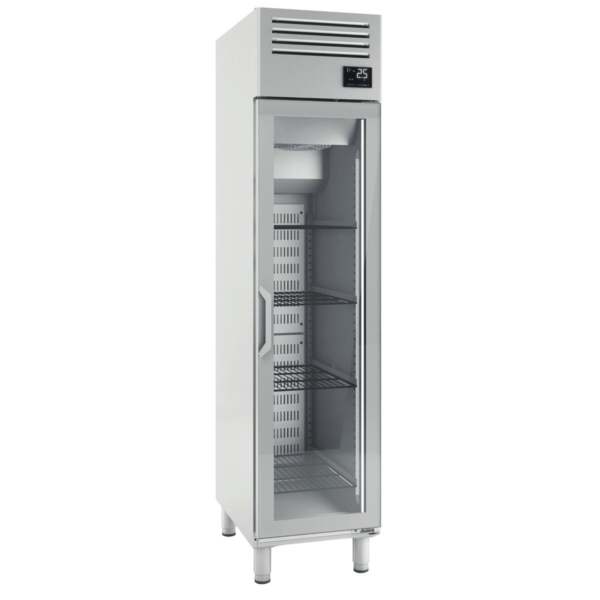 Réfrigérateur en acier inoxydable PREMIUM PLUS - GN 1/1 - 325 litres - avec 1 porte en verre