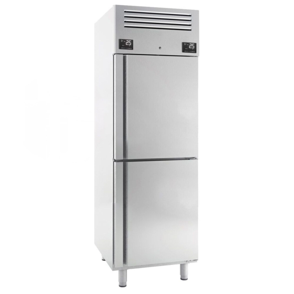 Réfrigérateur et congélateur combinés en inox PREMIUM PLUS - GN 2/1 - 520 litres - avec 2 portes mi-hauteur