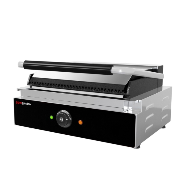 Grill de contact - 2,2 kW - rainuré en haut et en bas - Surface de cuisson : 345x235mm