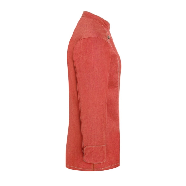 (6 pièces) KARLOWSKY | Veste de cuisine femme style jeans - Rouge Vintage - Taille : 58