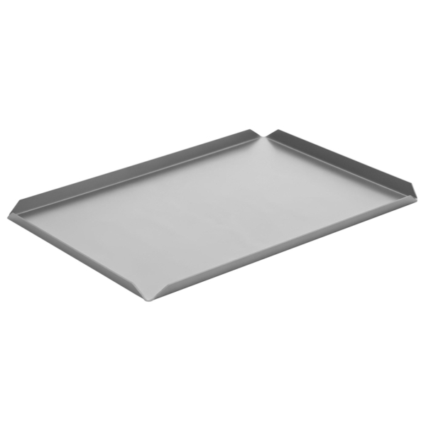 (5 pièces) Plateau de pâtisserie et de présentation en aluminium - 400x150x10 mm - Argent