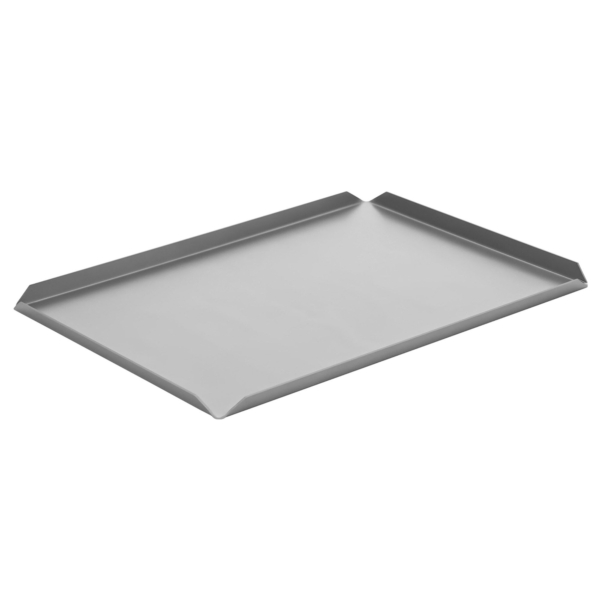 (5 pièces) Plateau de pâtisserie et de présentation en aluminium - 400x250x10 mm - Argent