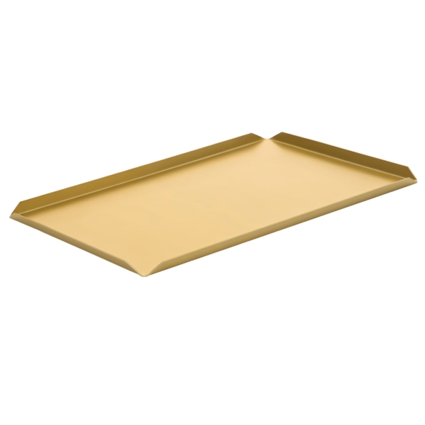 (5 pièces) Plateau pâtissier et de présentation en aluminium - 600x150x10mm - Champagne