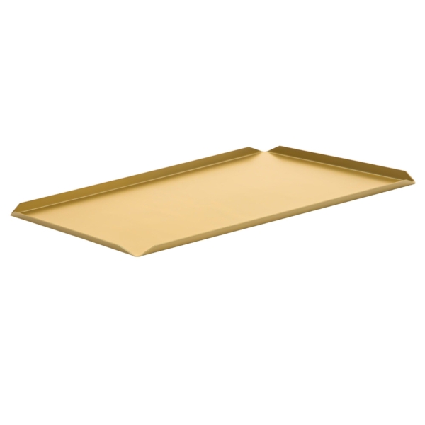 (5 pièces) Plateau pâtissier et de présentation en aluminium - 700x100x10mm - Champagne