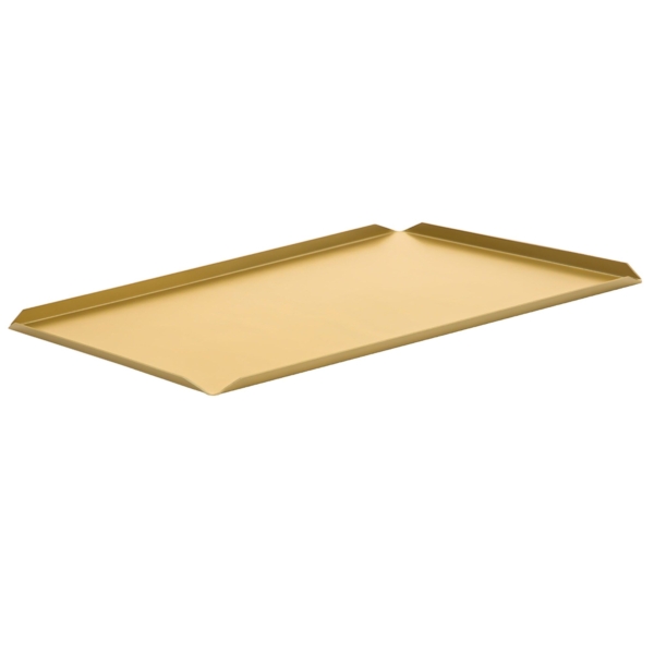 (5 pièces) Plateau pâtissier et de présentation en aluminium - 700x150x10mm - Champagne