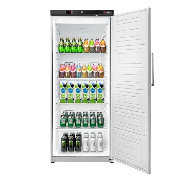 Réfrigérateur de stockage en inox ECO - 400 Litres - avec 1 porte - intérieur de la porte en plastique - Inox