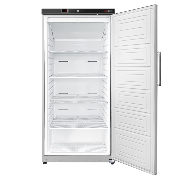 Réfrigérateur de stockage en inox ECO - 600 Litres - avec 1 porte - intérieur de la porte en plastique - Inox