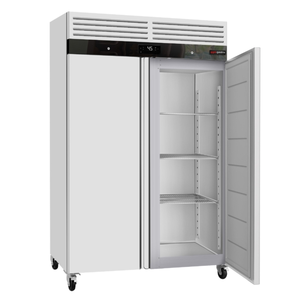 Réfrigérateur en inox ECO - 1200 litres - avec 2 portes en inox - Intérieur des portes en plastique