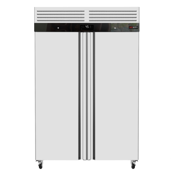 Réfrigérateur en inox ECO - 1200 litres - avec 2 portes en inox - Intérieur des portes en plastique