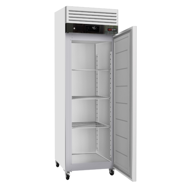 Réfrigérateur en inox ECO - 600 litres - avec 1 porte - Intérieur de la porte en plastique