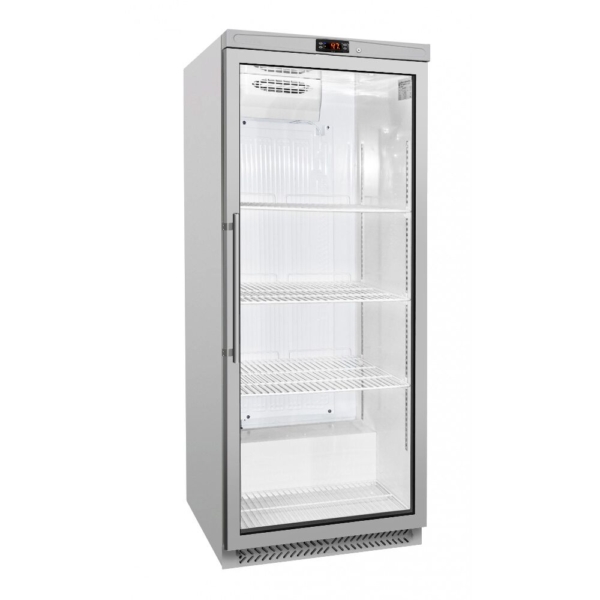 Réfrigérateur de stockage en acier inoxydable ECO - 580 Litres - avec 1 porte vitrée