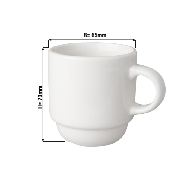 (12 pièces) BUDGETLINE - Tasse à café Mammoet - 14 cl - Blanc