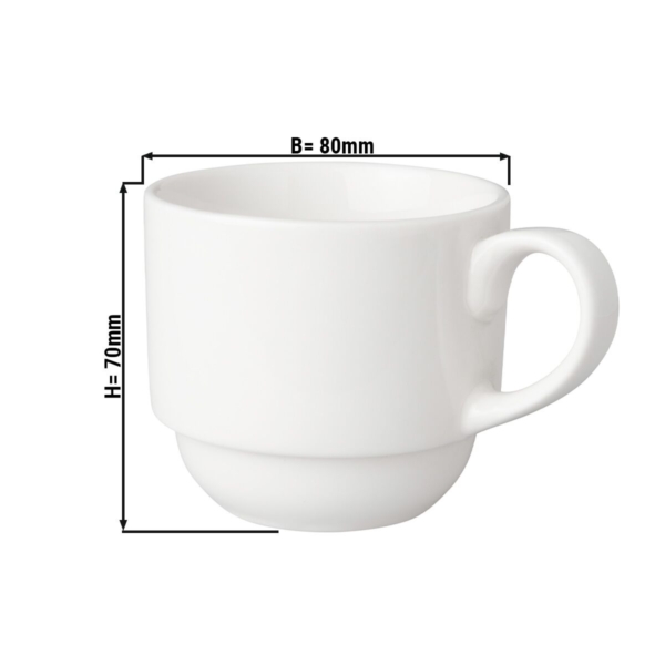 (12 pièces) BUDGETLINE - Tasse à café Mammoet - 20 cl - Blanc