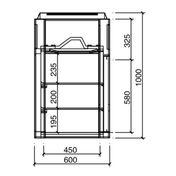 Vitrine réfrigérée de table - self-service - 350 litres - 1400mm - avec 2 étagères