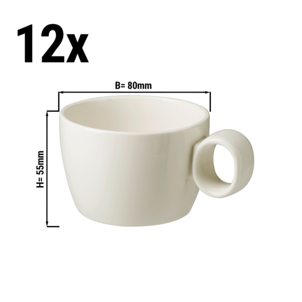 (12 pièces) LUX - Tasse à café Maastricht - 16 cl - Ivoire