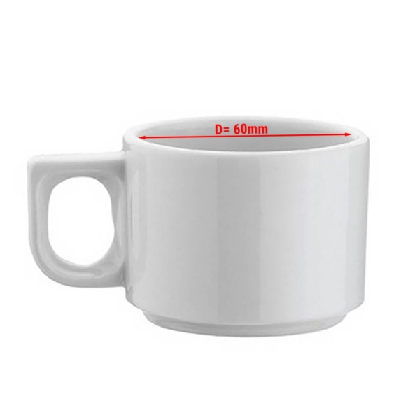 (24 pièces) PERA Blanc - Tasse de moka turc - 80 cc