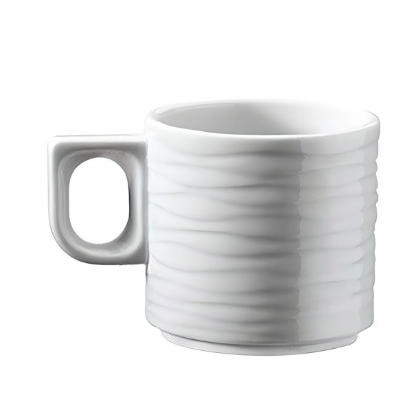 (6 pièces) SEA WAVE - tasse à café/thé - avec structure dans la surface- 230 cc