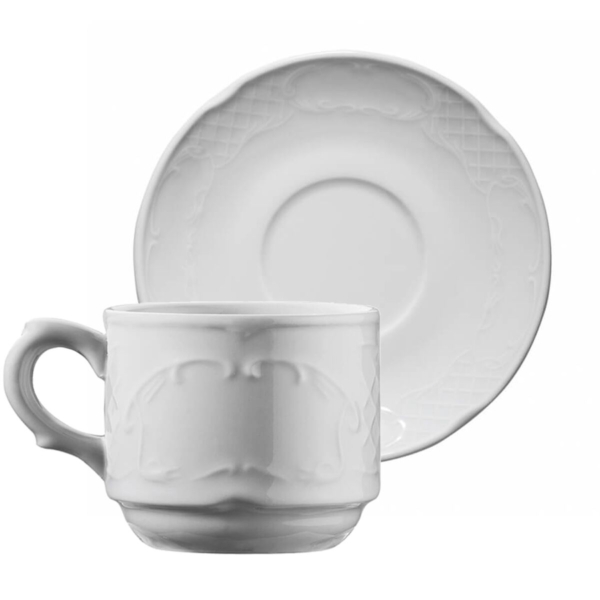 (24 pièces) CLASSICO - Café/ Tasse à Thé - 250 cc - Incls. Soucoupe