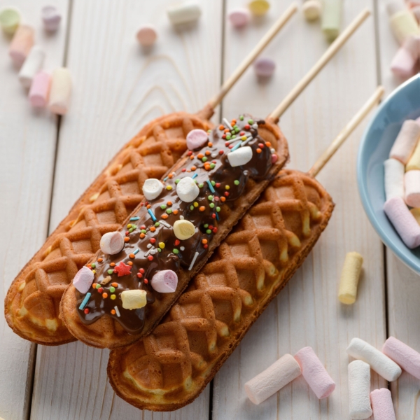 Appareil à gaufres / Maker pour Corn Dog - Forme : Gaufre sur bâton