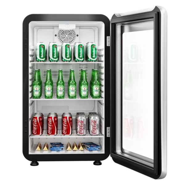 Réfrigérateur minibar - 500mm - 120 litres - 1 porte vitrée & éclairage LED