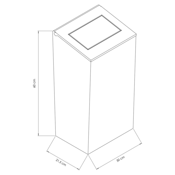 Poubelle avec trappe - 38L - Argent - Inox