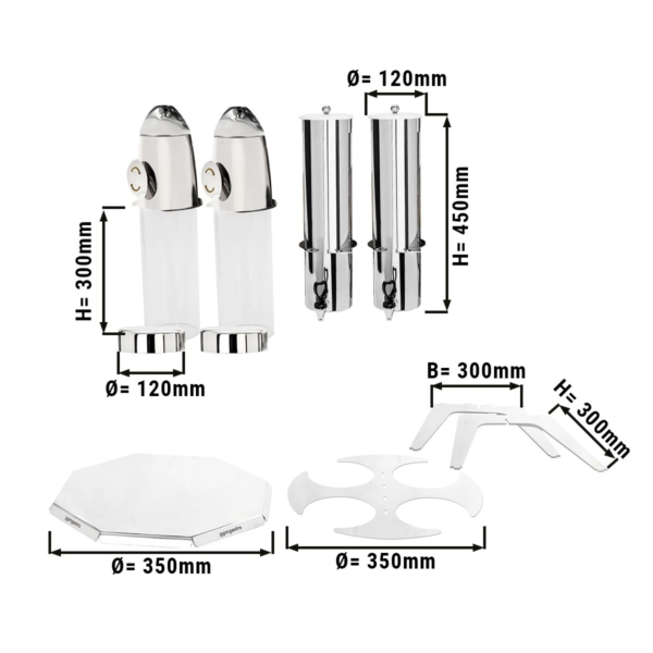 Distributeur de céréales et corn-flakes - double - rotatif - Ø 120mm - argent - Distributeur rotatif