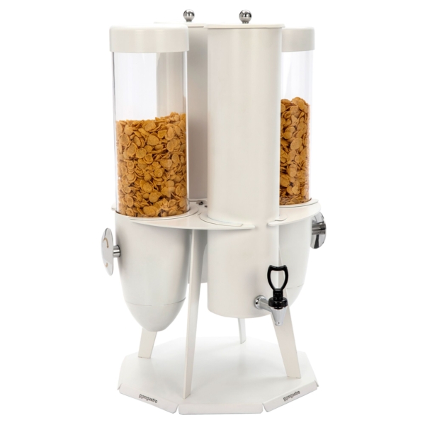 Distributeur de céréales et corn-flakes - Double - Rotatif - Ø 120mm - Blanc -  Distributeur rotatif